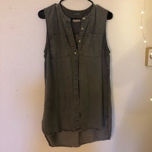 High-low Button Front Tunic